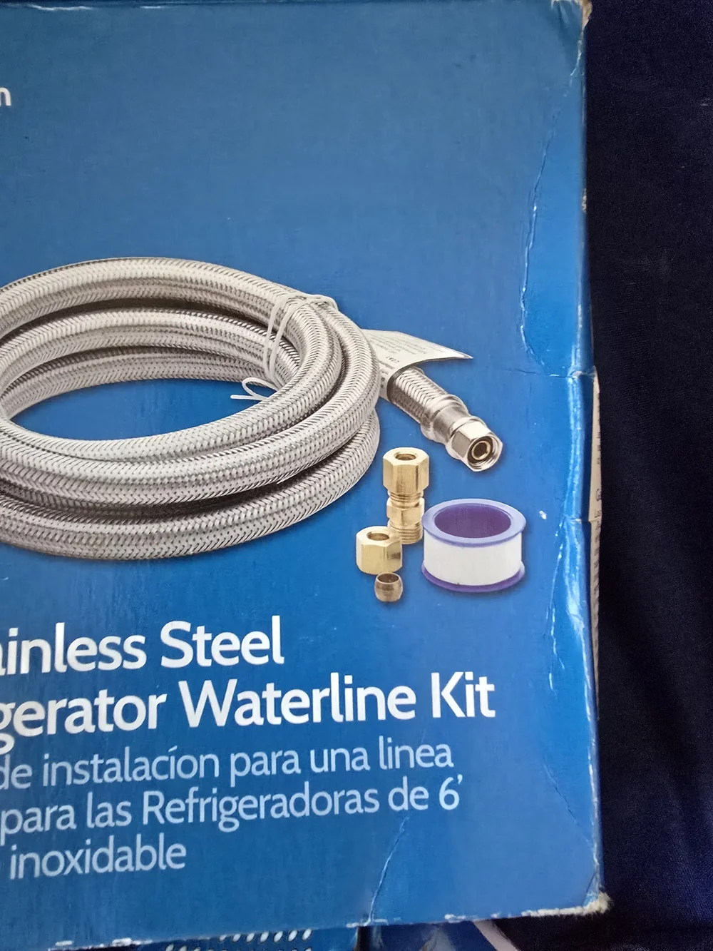 6' Stainless Steel Refrigerator Waterline Kit - Silver